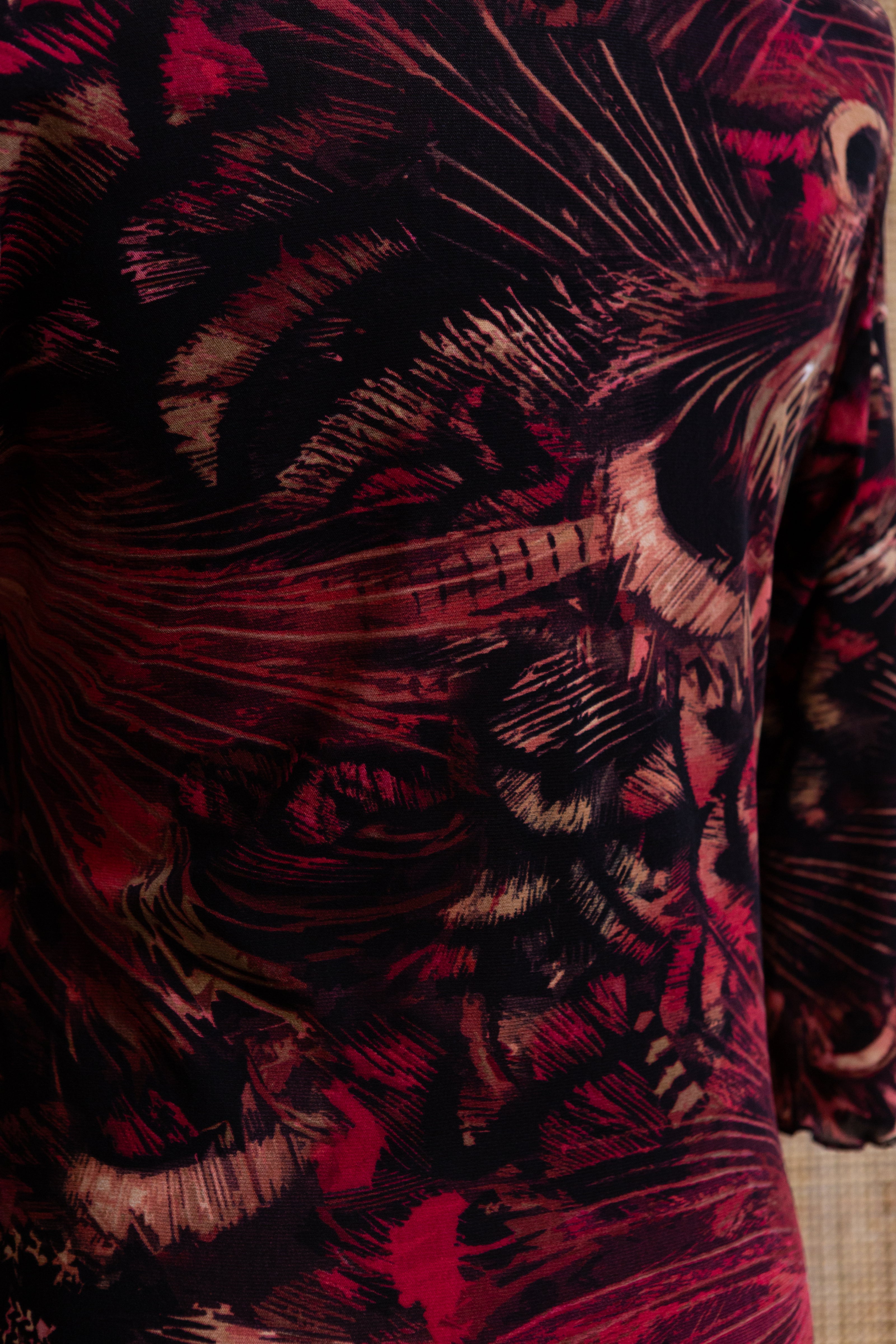 Super hot vintage mesh abstract patterned dress
