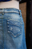 Distressed Y2K Utility Style Denim Skirt