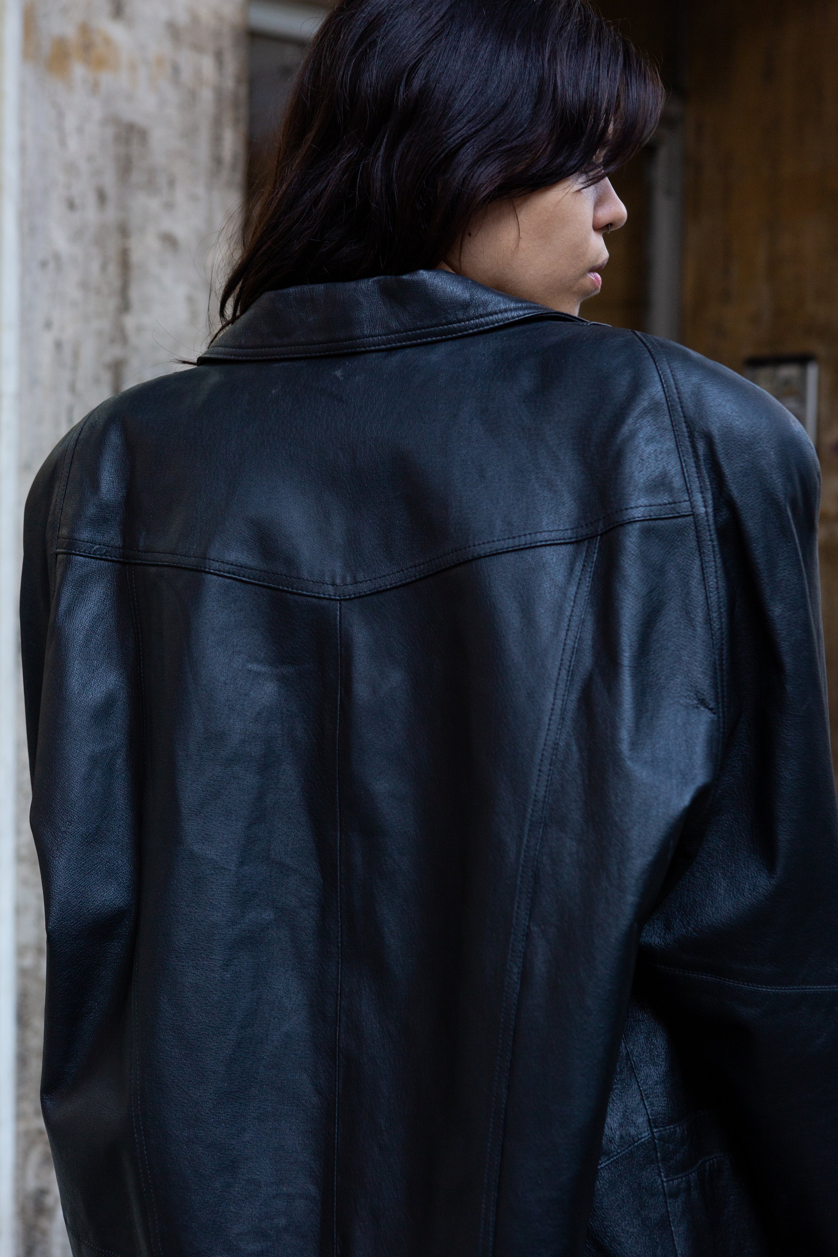 Vintage genuine leather jacket (XL)