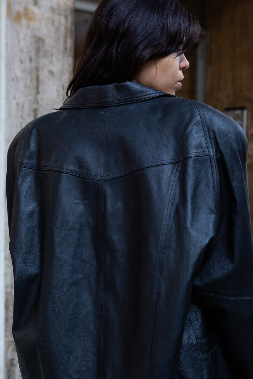 Vintage genuine leather jacket (XL)