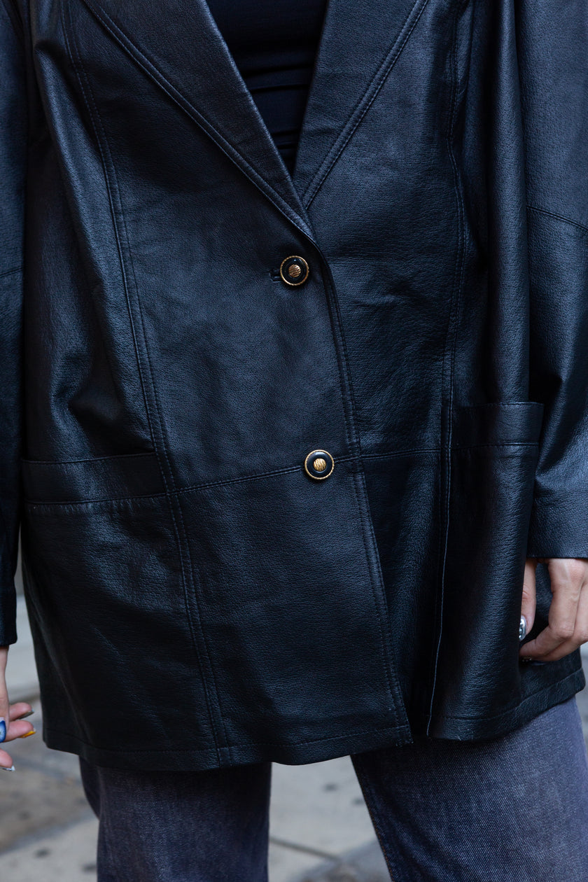 Vintage genuine leather jacket (XL)