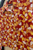 60s Mod Leaf Print Shirt – Cropped Button-Up in Autumn Tones