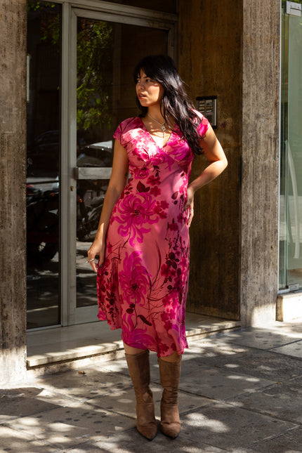 Monsoon Silk floral midi dress