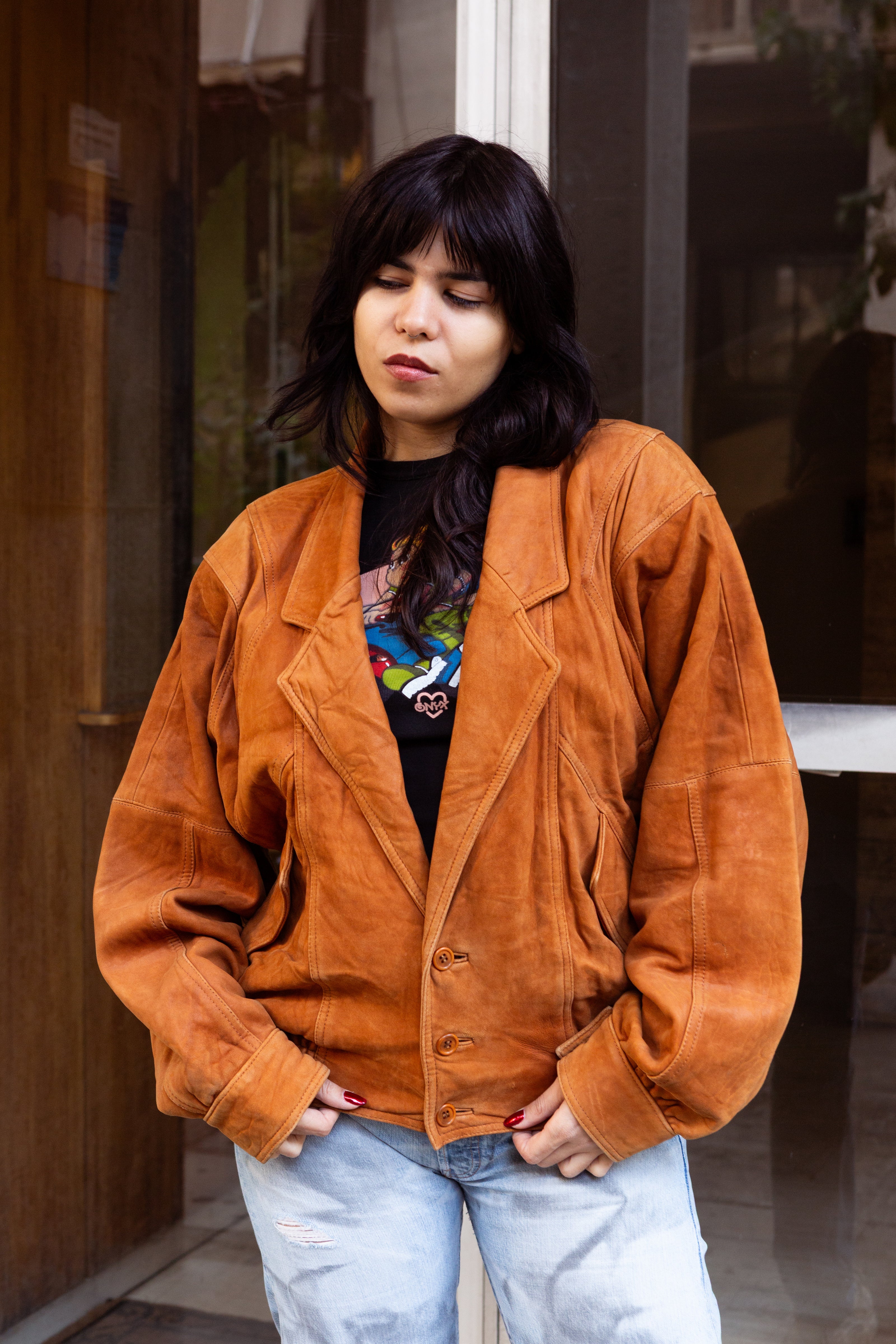 Vintage suede oversized jacket (M)