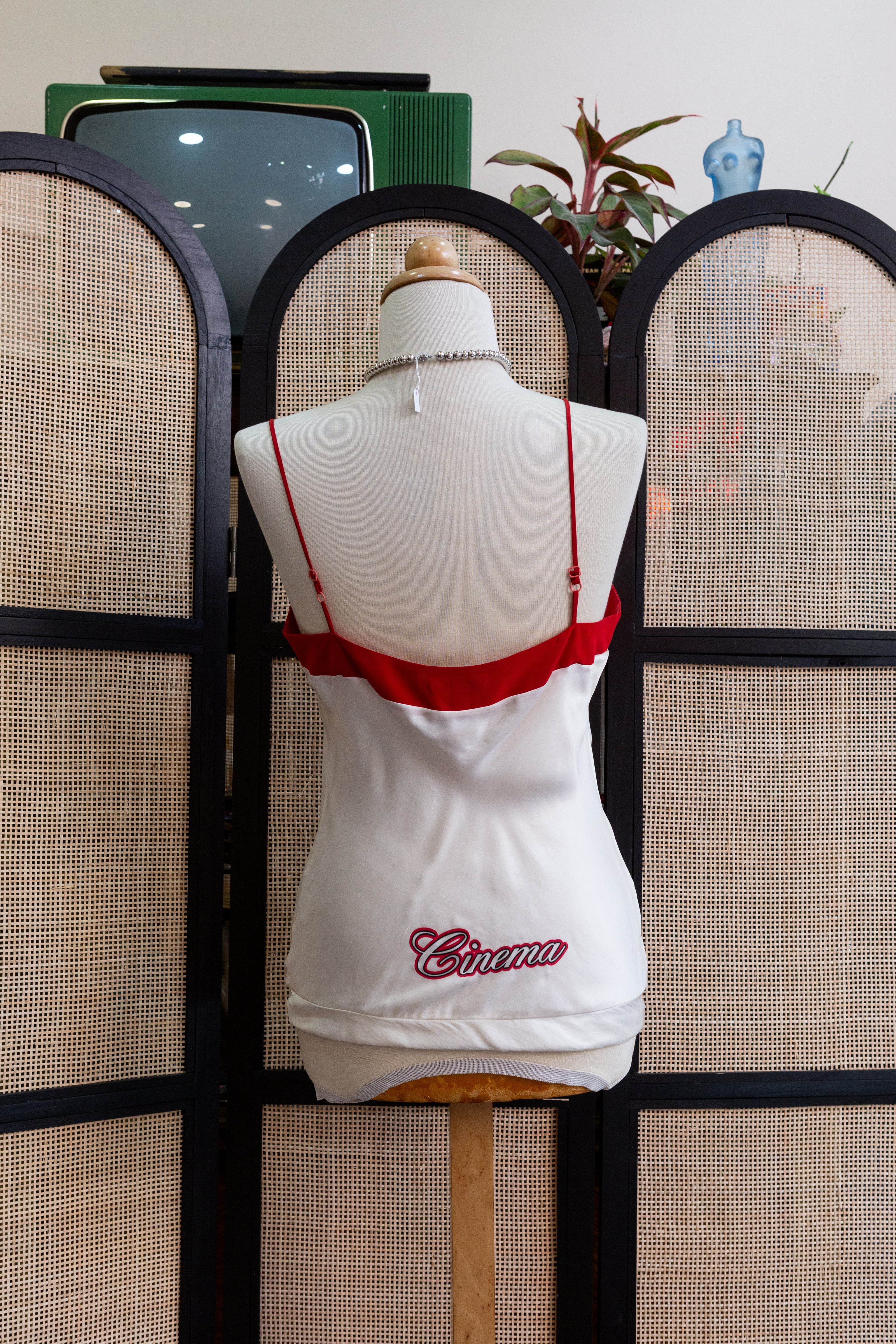 Vintage deadstock Cinema 100% silk top