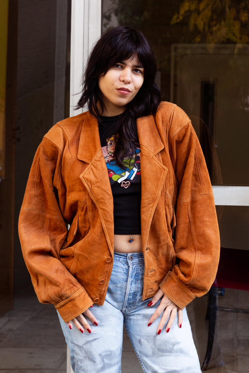 Vintage suede oversized jacket (M)