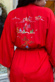 Beautiful viscose asian robe with embroidery on the back