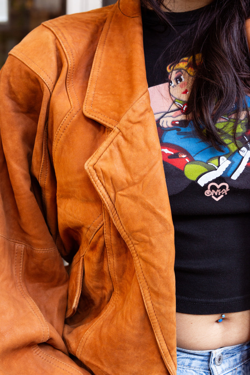 Vintage suede oversized jacket (M)