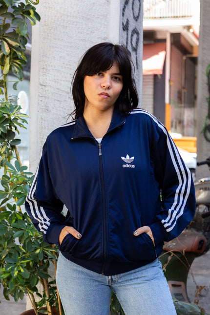 Adidas dark blue zip up jacket