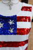 Hot American flag sequin top