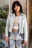 Vintage oof white biker leather jacket