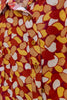 60s Mod Leaf Print Shirt – Cropped Button-Up in Autumn Tones