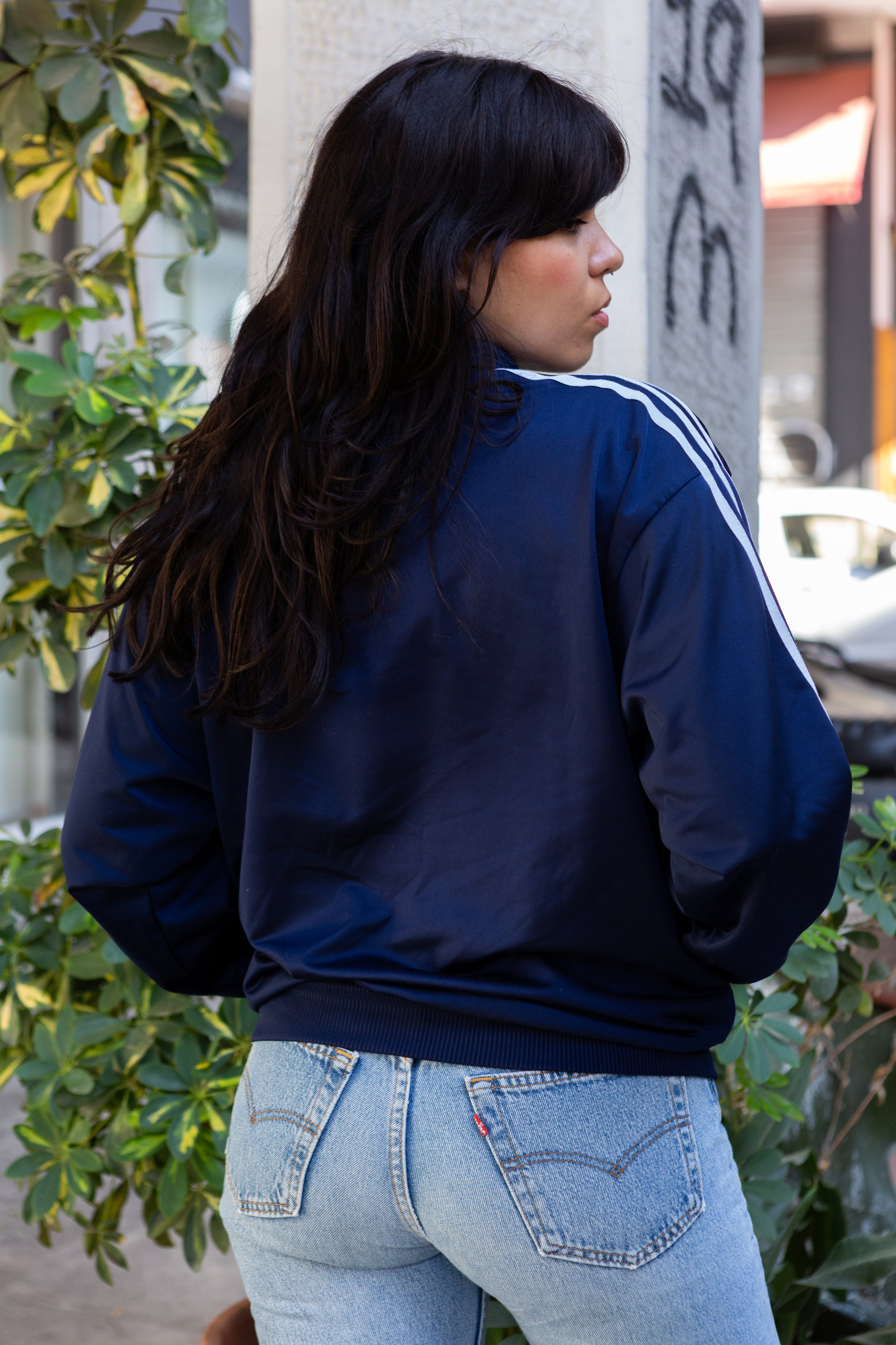Adidas dark blue zip up jacket
