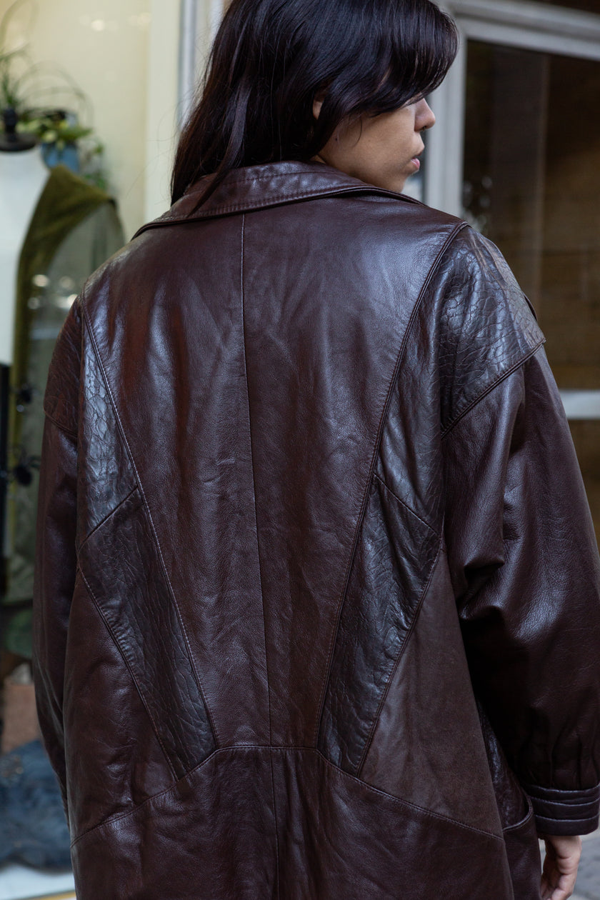 Vintage dark brown genuine letaher jacket
