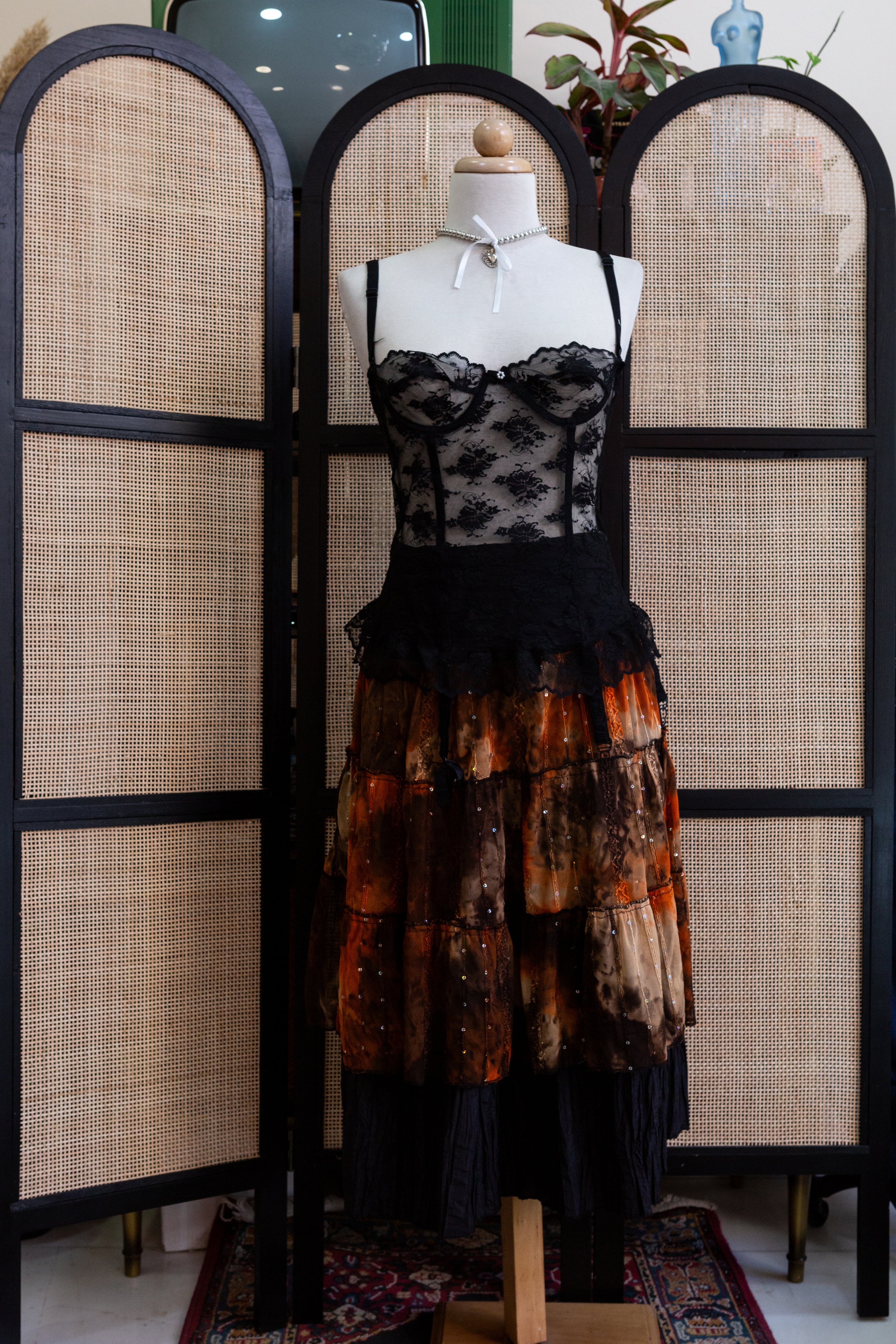 Vintage Boho Tiered Maxi Skirt