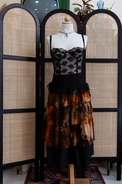 Vintage Boho Tiered Maxi Skirt