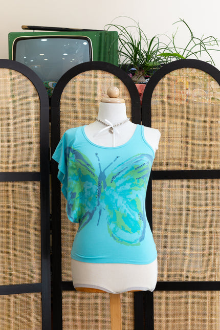 Unique Y2K top with one sleeve