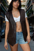 Brown leather vest