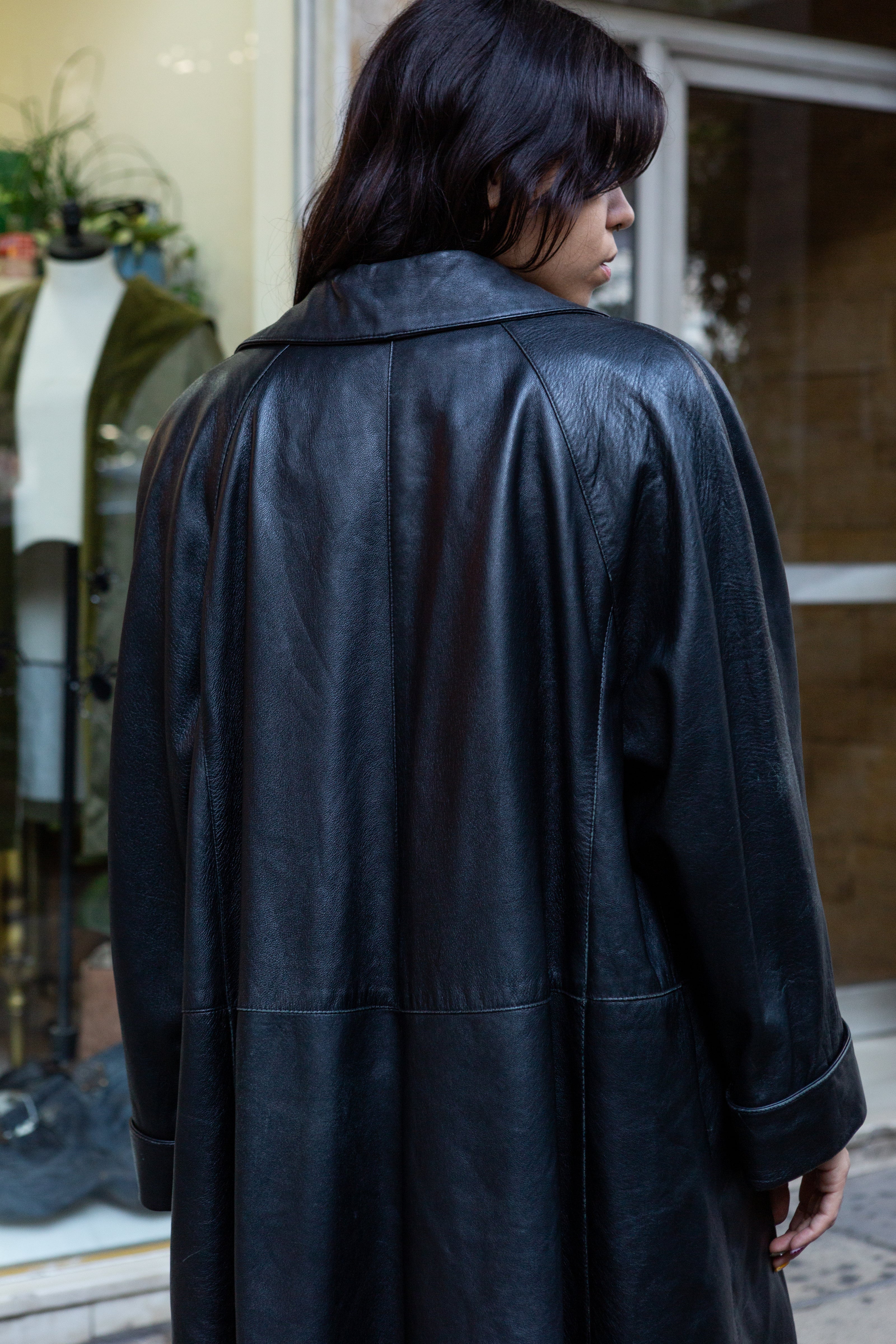 Vintage oversized genuine leather jacket (L/XL)