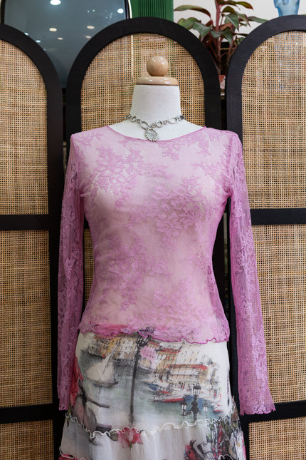 Sheer Lavender Lace Top