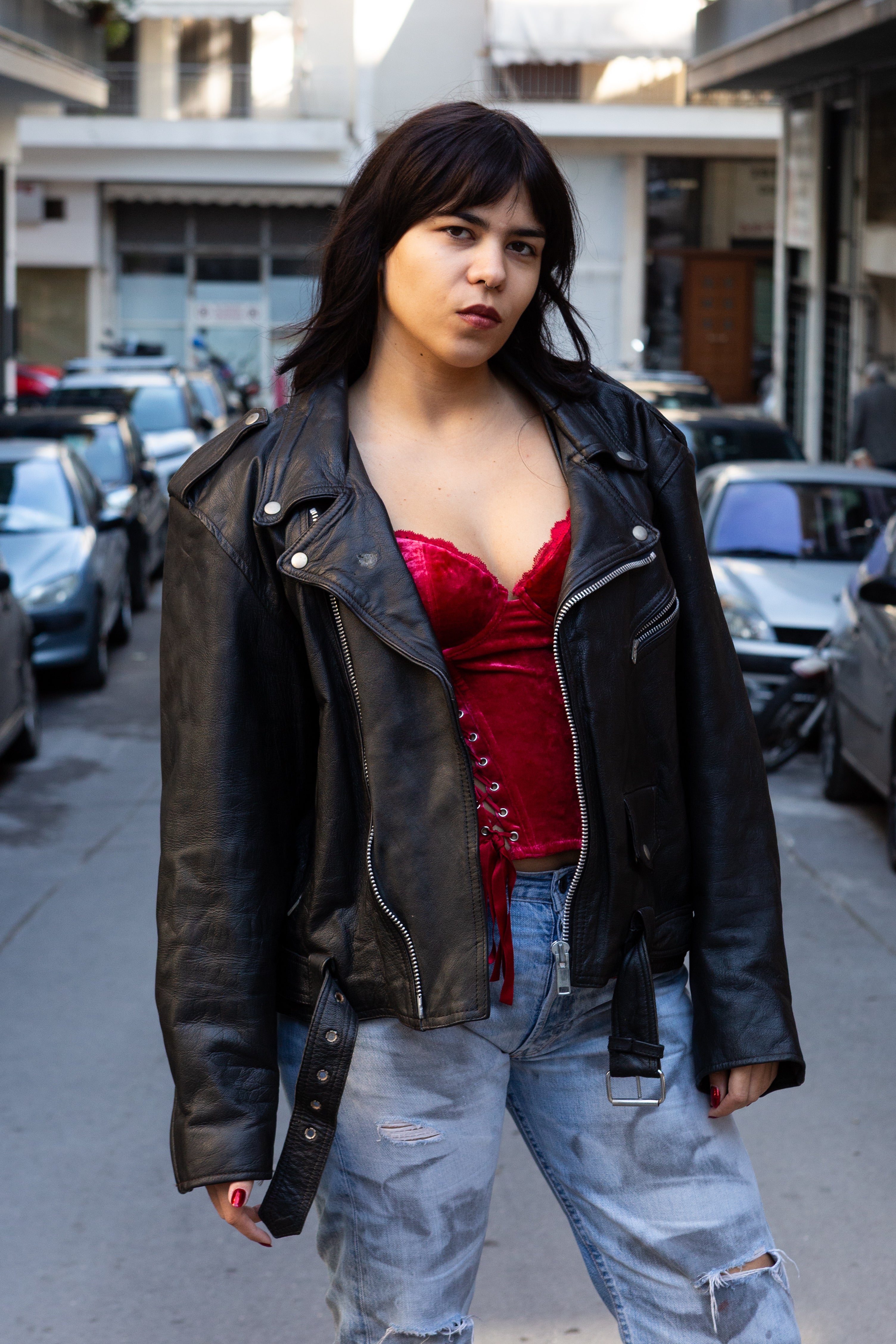 Vintage perfecto leather jacket (L)