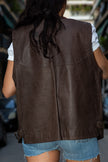 Brown leather vest