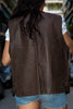 Brown leather vest