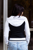 Black & White “American” Varsity-Style Zip-Up Hoodie (S/L)