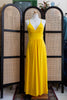 Vintage maxi yellow backless dress