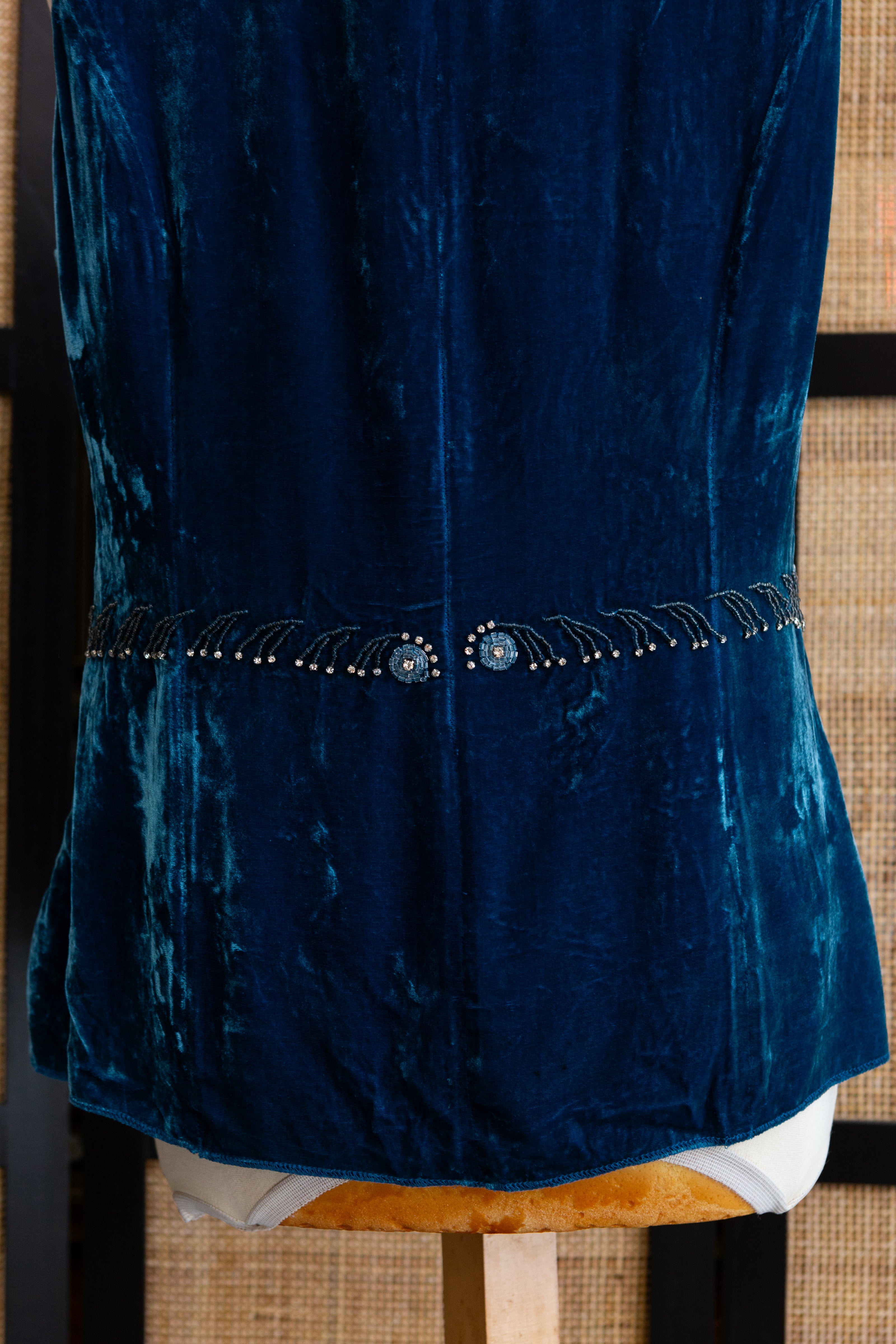 Vintage silk velvet top with bead detailing