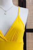 Vintage maxi yellow backless dress