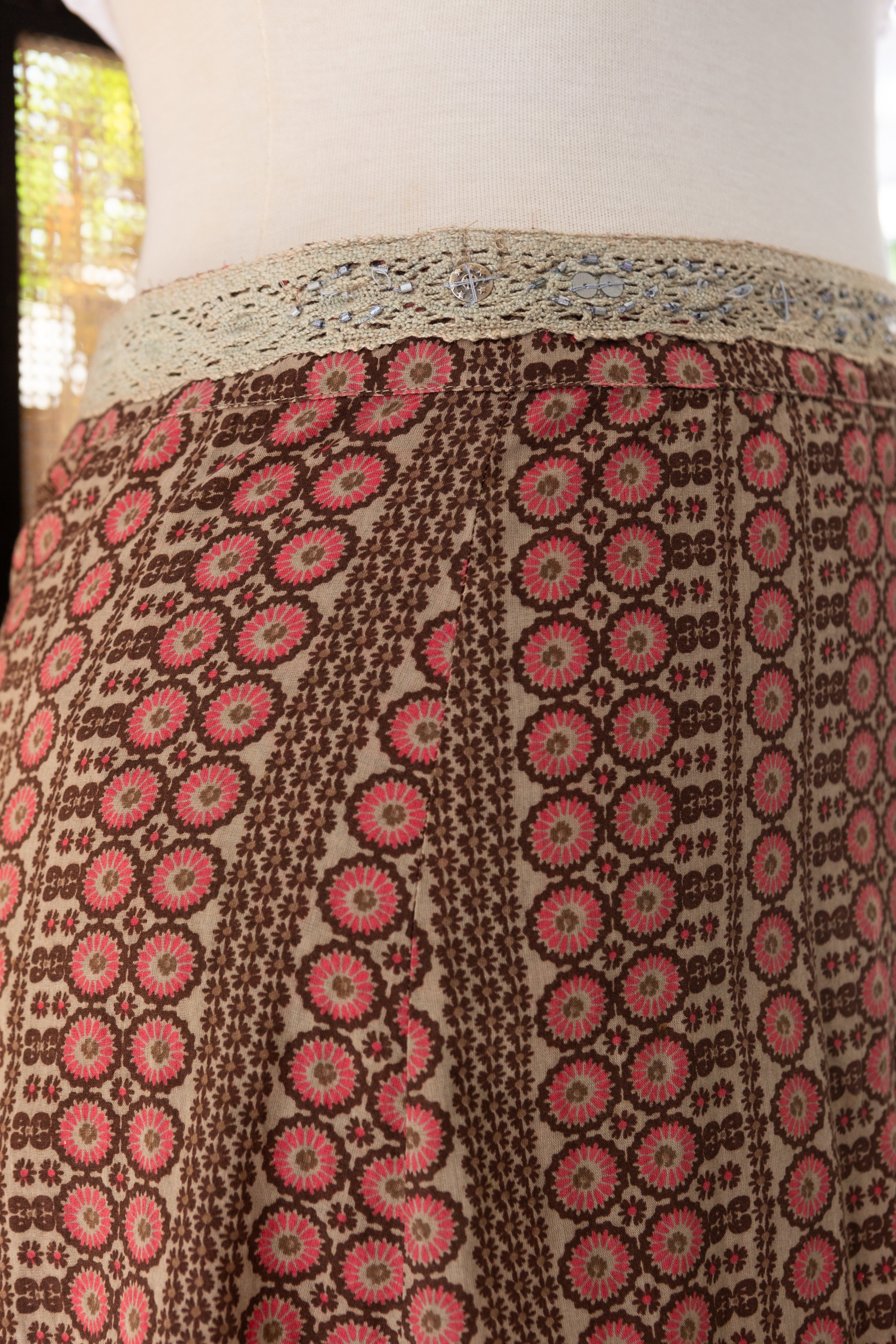Vintage boho style wrap skirt
