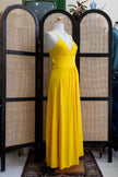 Vintage maxi yellow backless dress