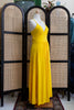 Vintage maxi yellow backless dress