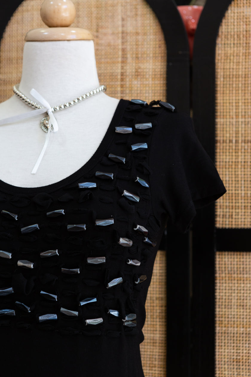 Super cure fitted top with big bead detailing (very elastic)