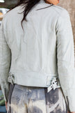 Vintage oof white biker leather jacket