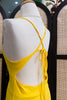 Vintage maxi yellow backless dress
