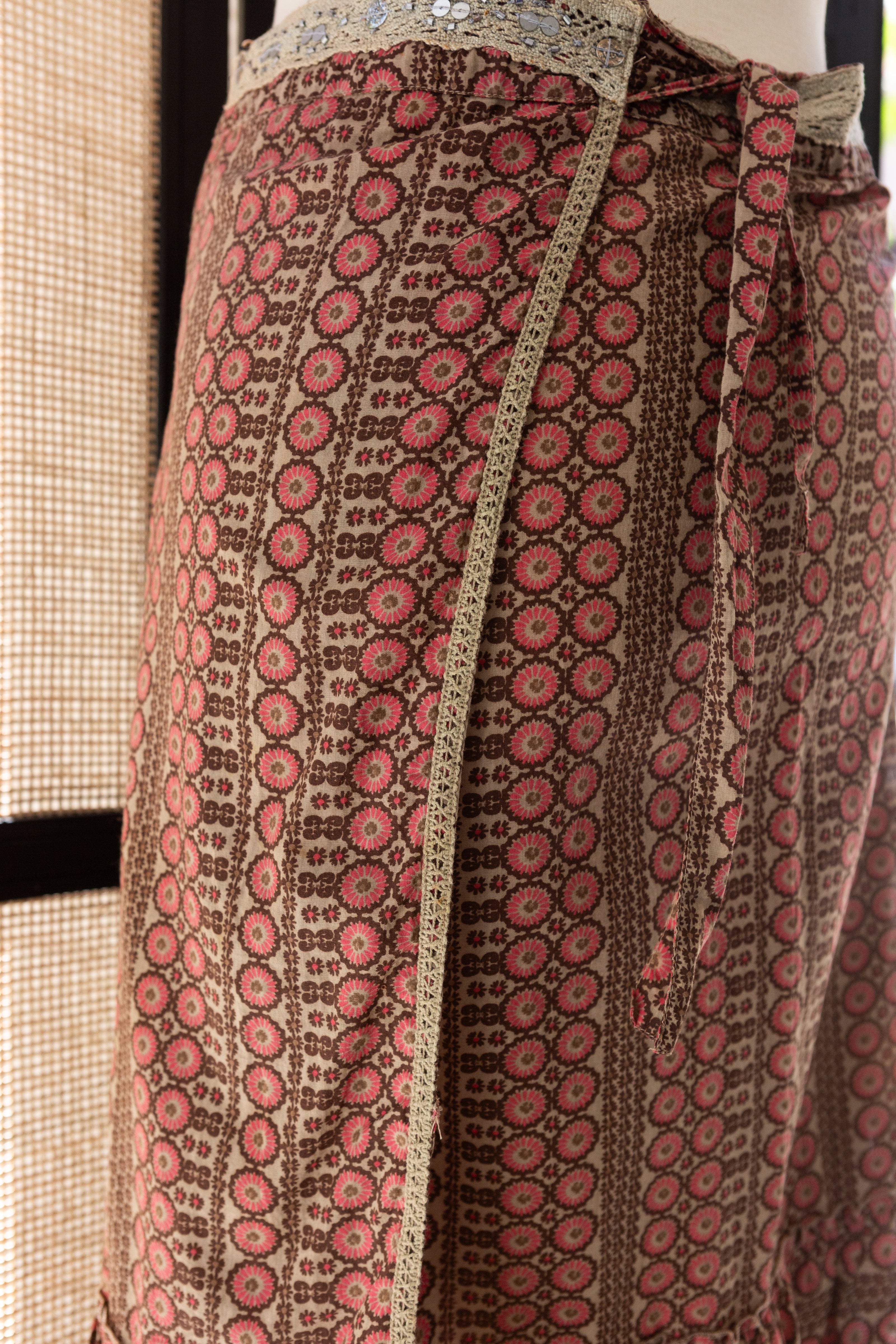 Vintage boho style wrap skirt
