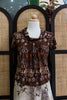 Vintage Letter Print Cowl Neck Top