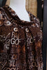 Vintage Letter Print Cowl Neck Top