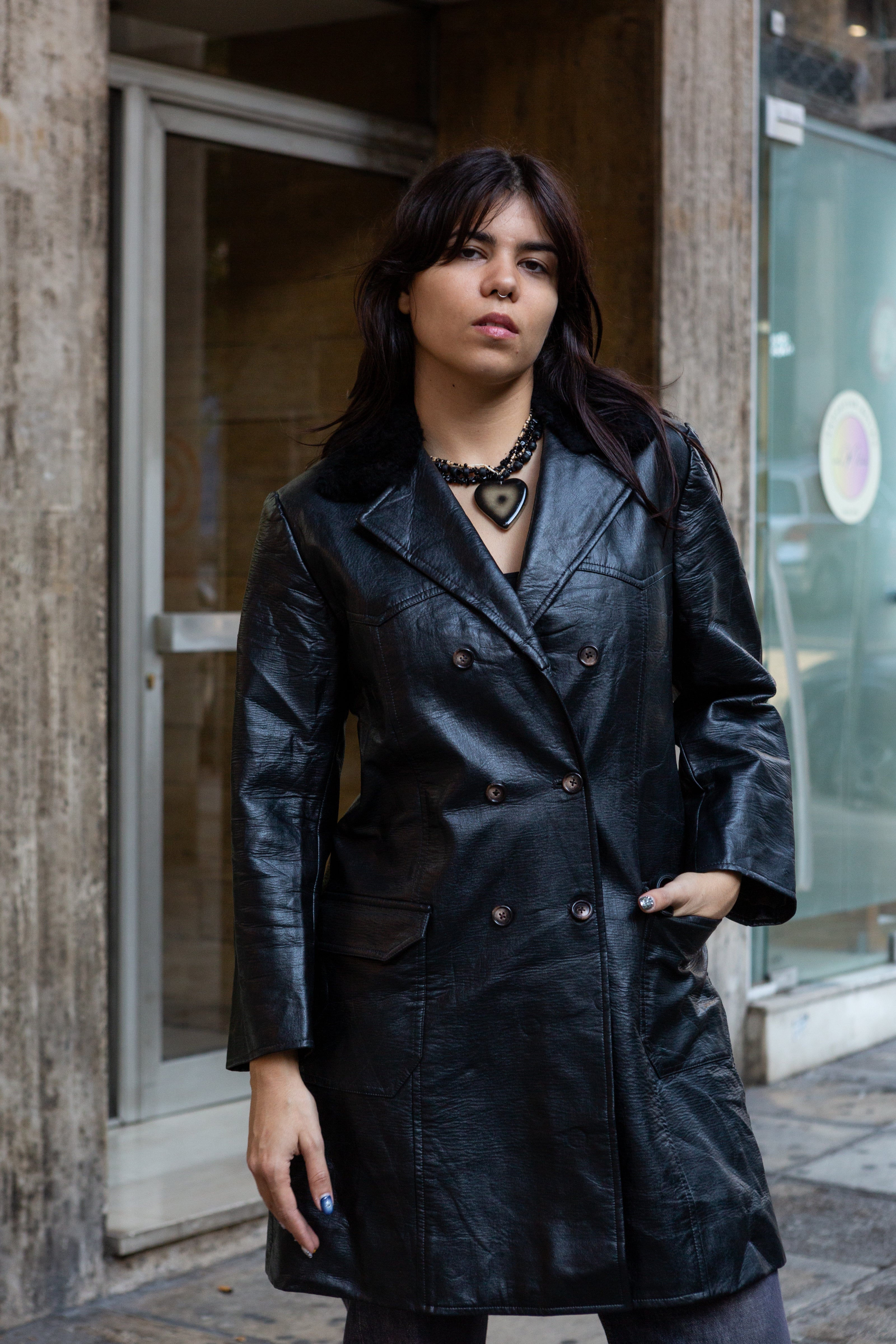 Vintage 70s genuine leather jacket (M)