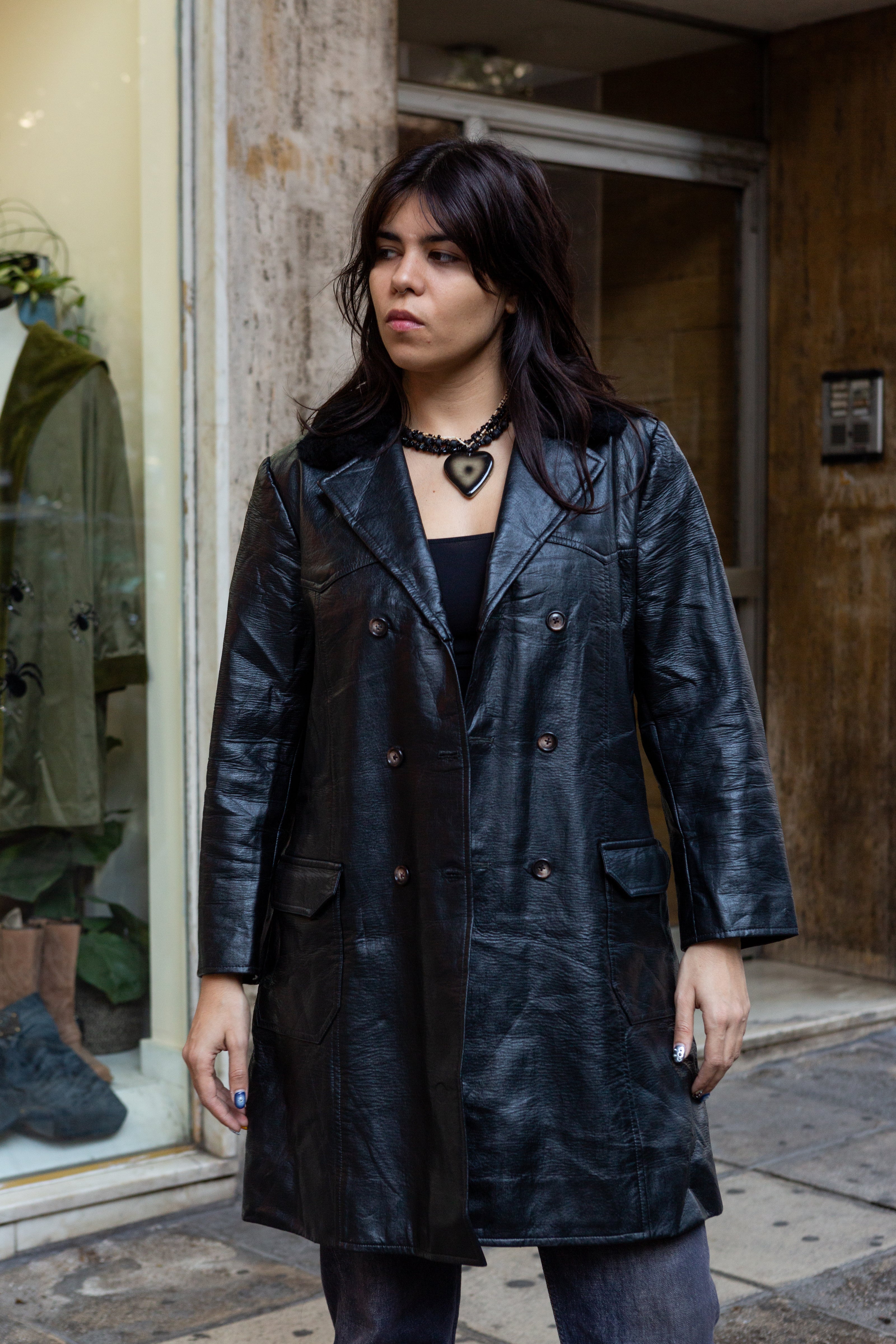 Vintage 70s genuine leather jacket (M)