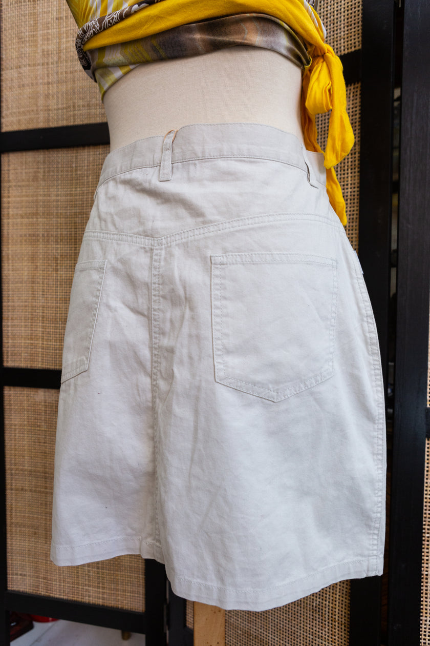 Vintage Khaki Utility Mini Skirt – Y2K Casual Cargo Style with Pockets