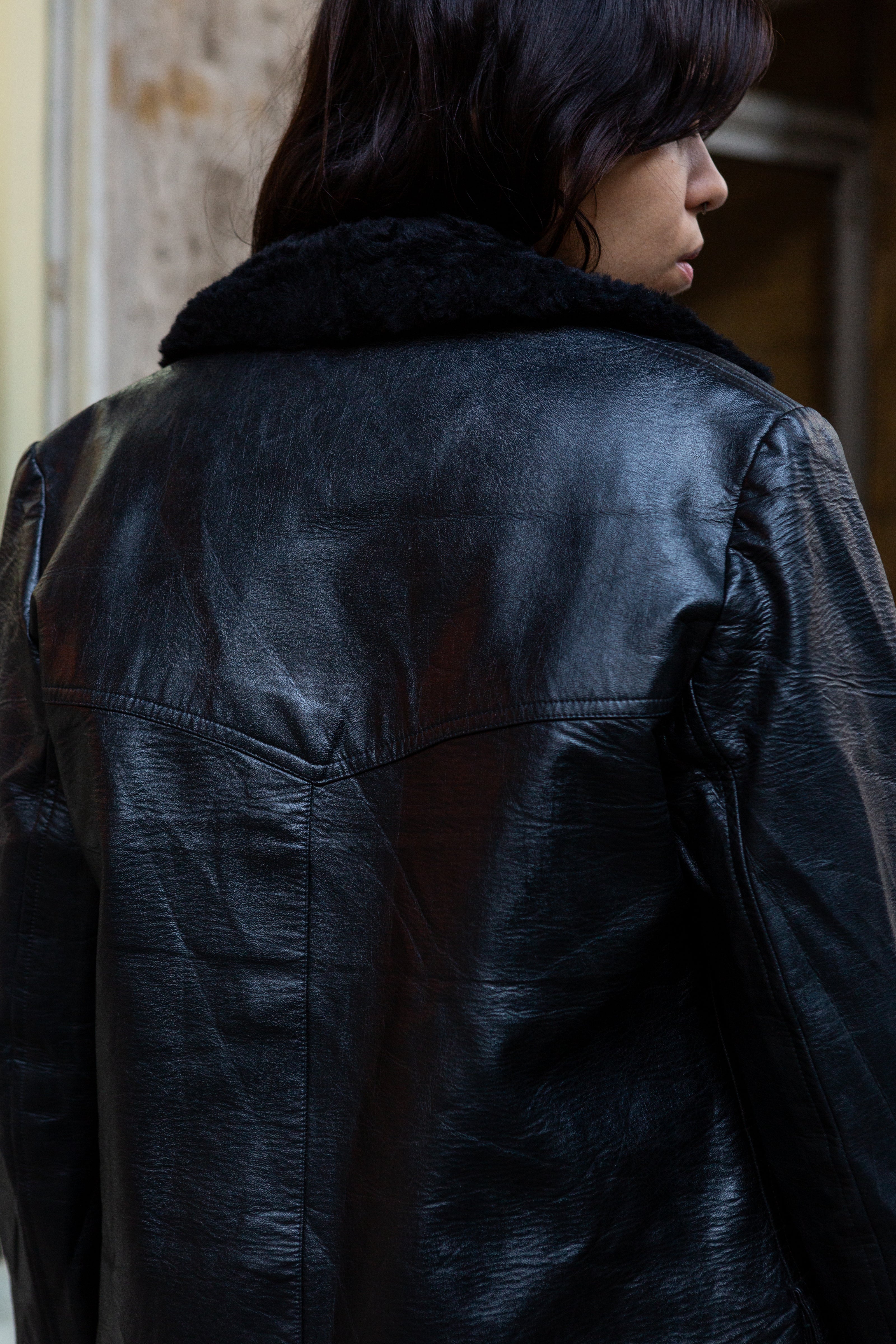 Vintage 70s genuine leather jacket (M)