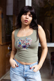 Vintage floral tank top (S/L)