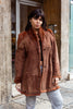 Vintage brown genuine shearling coat with fur lininng (M/L)