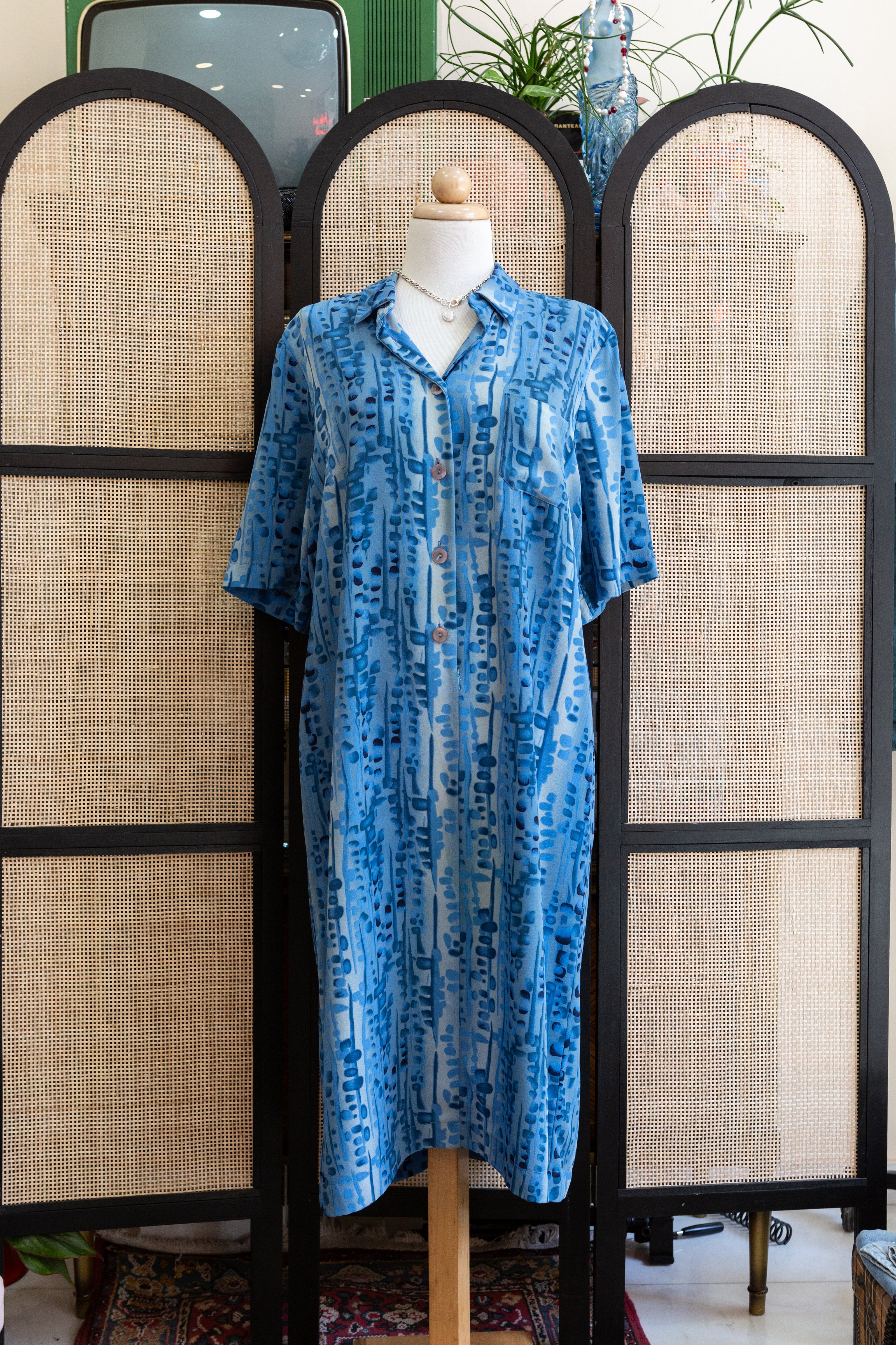 Funky patterned button up dress