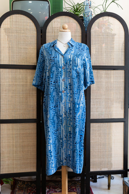 Funky patterned button up dress