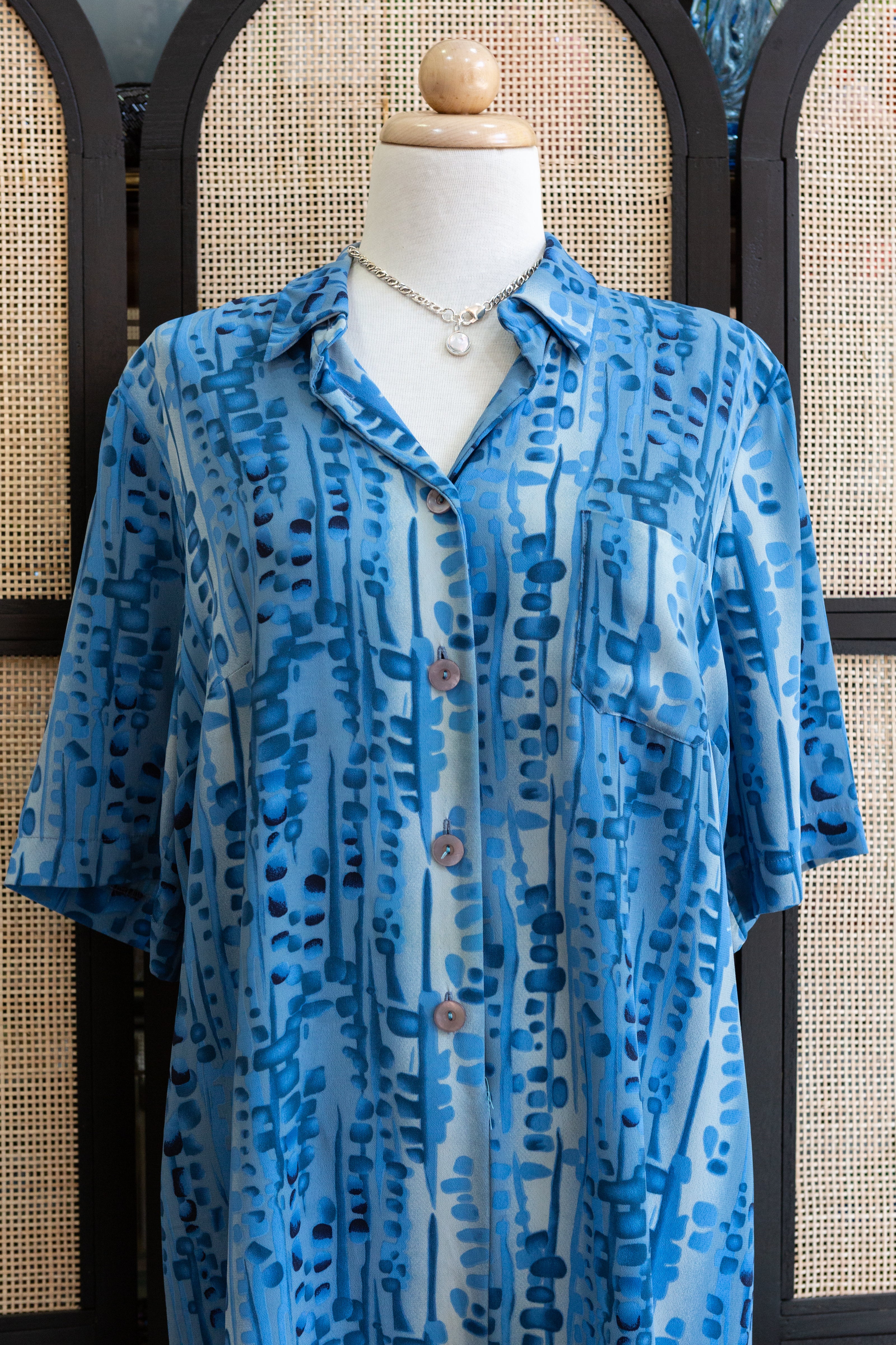 Funky patterned button up dress