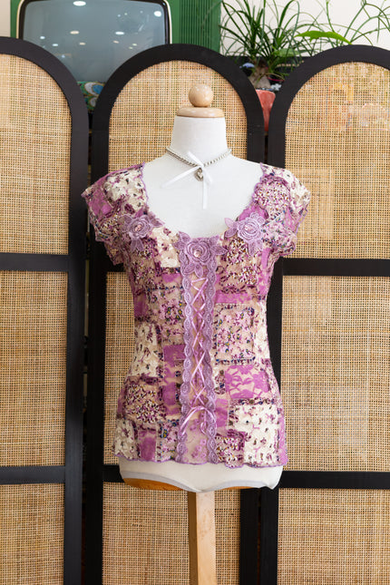 Romantic lacy top with embroidered detailing